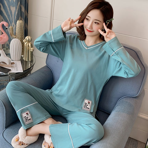 26 Style Choose Autumn Winter Women Pajamas Set 2019 Cotton Warm Long Sleeve Print Girl Sleepwear Christmas Adult  Party pajamas