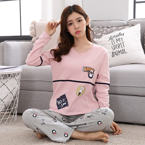 26 Style Choose Autumn Winter Women Pajamas Set 2019 Cotton Warm Long Sleeve Print Girl Sleepwear Christmas Adult  Party pajamas