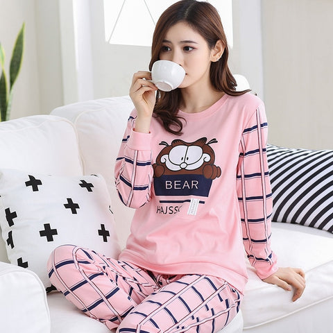 26 Style Choose Autumn Winter Women Pajamas Set 2019 Cotton Warm Long Sleeve Print Girl Sleepwear Christmas Adult  Party pajamas