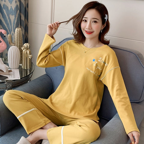 26 Style Choose Autumn Winter Women Pajamas Set 2019 Cotton Warm Long Sleeve Print Girl Sleepwear Christmas Adult  Party pajamas