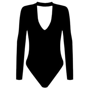 New Hot Sale Women Sexy Romper Deep V-Neck Bodycon Body Suit One Piece Jumpsuits For Women Female Long Sleeve Bodysuits