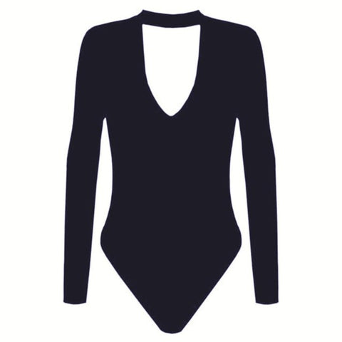 New Hot Sale Women Sexy Romper Deep V-Neck Bodycon Body Suit One Piece Jumpsuits For Women Female Long Sleeve Bodysuits