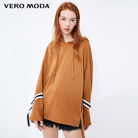 Vero Moda Women's Low-high Flared Cuffs Lace-up Hoodie Leisure Sweatshirt | 318333502