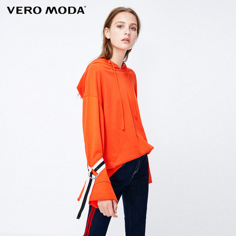 Vero Moda Women's Low-high Flared Cuffs Lace-up Hoodie Leisure Sweatshirt | 318333502