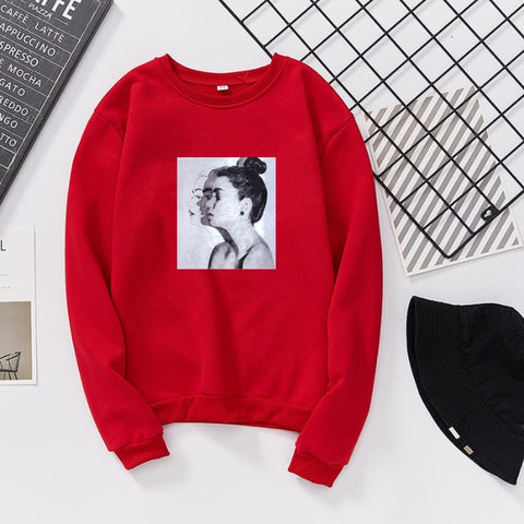 2019 New Fashion Hoodies Sweatshirt Woman Spring and Autumn Print Hoodies Loose Women Tops Slim Fit Soft Lady Sweatshirt