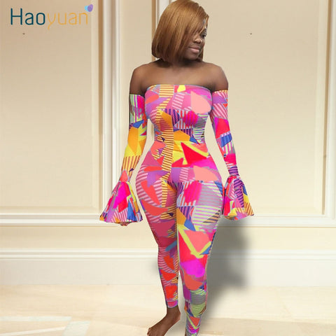 HAOYUAN Sexy Rompers Womens Jumpsuit Rave Festival Fashion Nova One Piece Outfit Body Overalls Off Shoulder Plus Size Jumpsuits