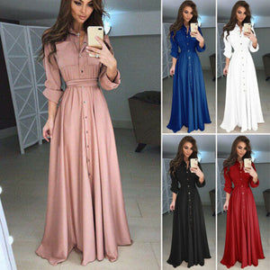 2019 New arrival Elegant Womens Boho Long Sleeve V-neck High Waist Sundress Maxi Cocktail Party Beach Maxi Long Dress Plus Size