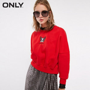 ONLY Women's autumn new cartoon letter embroidery and velvet Sweatshirt | 11839S521